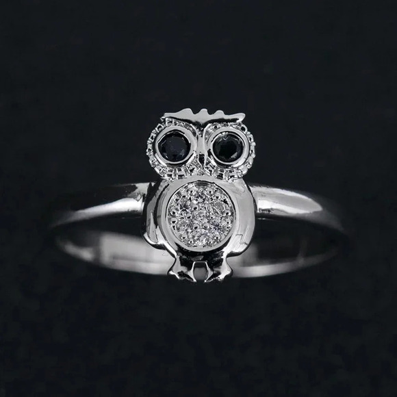 925 Silver Plated 3A CZ Cute Ring for Men Women, FB16FA1042 - Picture 1 of 6